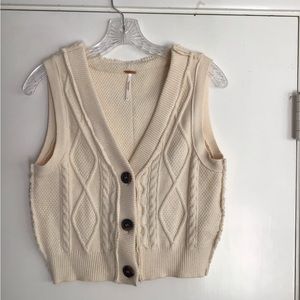 Free People Cable Knit Sweater Vest